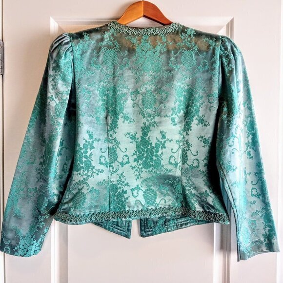 Vintage Nah Nah Collection Aqua Blue Jacquard Jacket - Picture 2 of 5